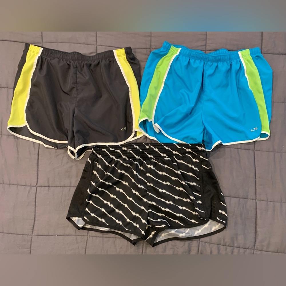 Champion Women's Athletic Shorts - Black, Blue, and Black/White